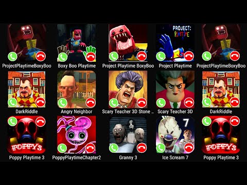 Project Playtime Boxy Boo,Poppy Playtime Chaoter 3,Dark Riddle,Scary Teacher 3D,Ice Scream 7,Granny