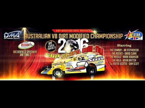 V8 Dirt Modifieds Heat 5 Archerfield Speedway 1/1/16