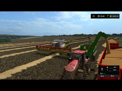 Farming simulator 17- (2.5+Million liters of wheat) Harvesting all fields on Chellington.