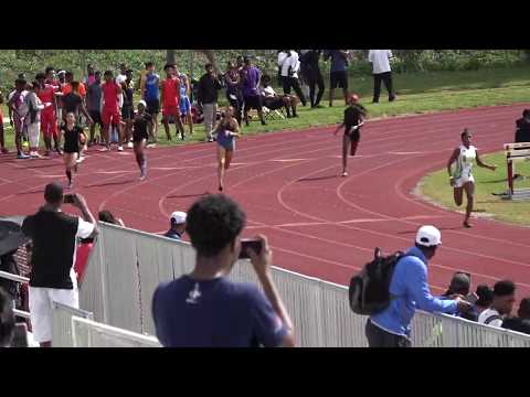 Girls 300 Meter Dash Heat 3 High School Hallandale All Comers - 2/9/2019