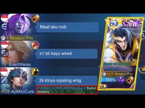 TOP GLOBAL MOSKOV DI KATAIN BADUT !! GENDONG PUBLIK NGETROLL DAN BANYAK BACOT - MLBB