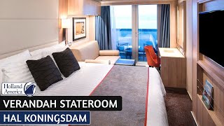 HAL Koningsdam | Verandah Stateroom Full Tour & Review 4K | Holland America Line