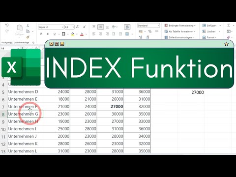 Excel INDEX Funktion und VERGLEICH erklärt.