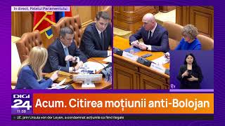 🟣 Moțiunea de cenzură anti-Bolojan, dezbatere în Parlament