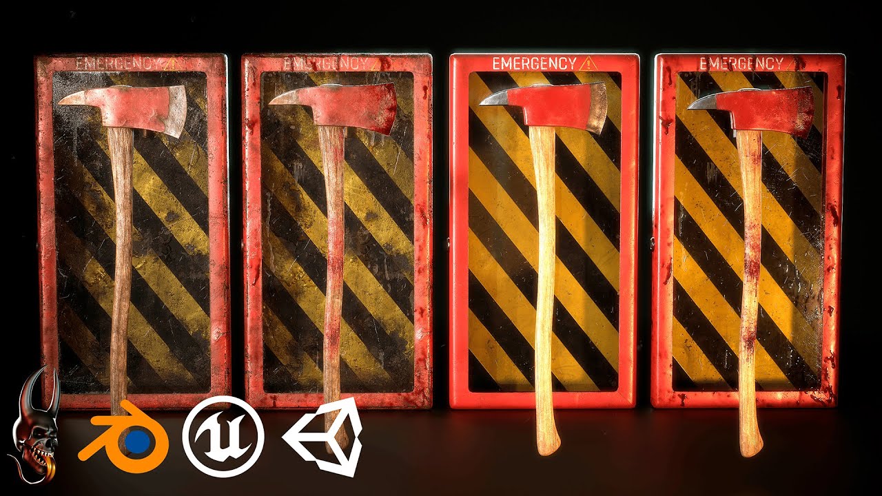 Fire Axe and Emergency Box 3D Model