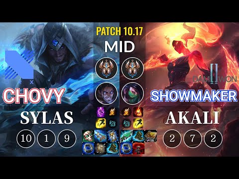 DRX Chovy Sylas vs DWG ShowMaker Akali Mid - KR Patch 10.17