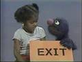 Classic Sesame Street Grover And Tanya With EXIT Sign