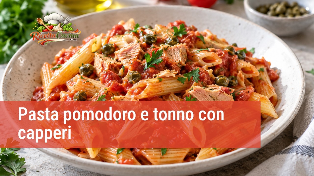 Anteprima video di Pasta pomodoro e tonno con capperi