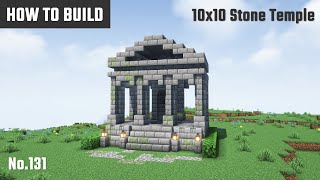 マイクラ建築：石の神殿の作り方。内部の装飾に壁泉。10x10ブロックで簡単に。No.131【Minecraft】