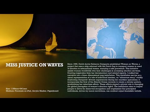Stereoscopic map: Miss Justice on Waves