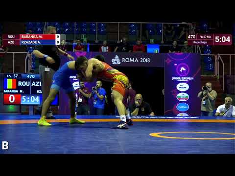 Repechage FS - 57 kg: M. BARANGA (ROU) v. A. RZAZADE (AZE)