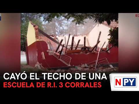 Cayó el techo de una escuela de R.I. 3 Corrales