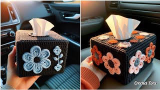 Crochet Tissue Box Cover Designs | Stylish Home Decor Ideas. #crochet #diy #crochetideas #homedecor 