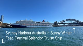 Explore Sydney Harbour Australia in Sunny Winter Feat Carnival Splendor CruiseShip | 4K Walking Tour
