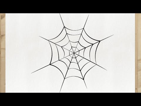 Comment dessiner une TOILE D'ARAIGNÉE etape par etape, facilement (Comment dessiner HALLOWEEN)