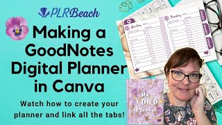 How to Make a GoodNotes Digital Planner in Canva to Sell and Make Money | Crafty Becky Tutorials #2
