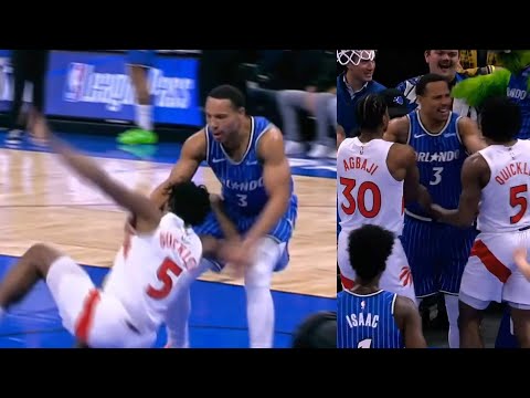 Desmond Bane throws Immanuel Quickley to the ground and things get heated