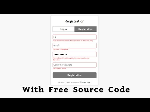 Login Registration Form Validation In Javascript With Source Code