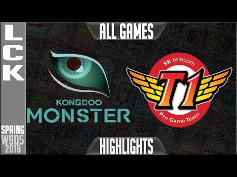 KDM vs SKT Highlights ALL GAMES | LCK Week 9 Spring 2018 W9D5 | Kongdoo Monster vs SK Telecom T1