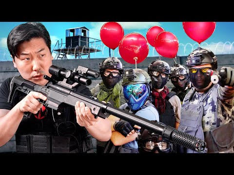 AIRSOFT Sniper Tower Defense Game ft. Corridor Digital & Freddiew