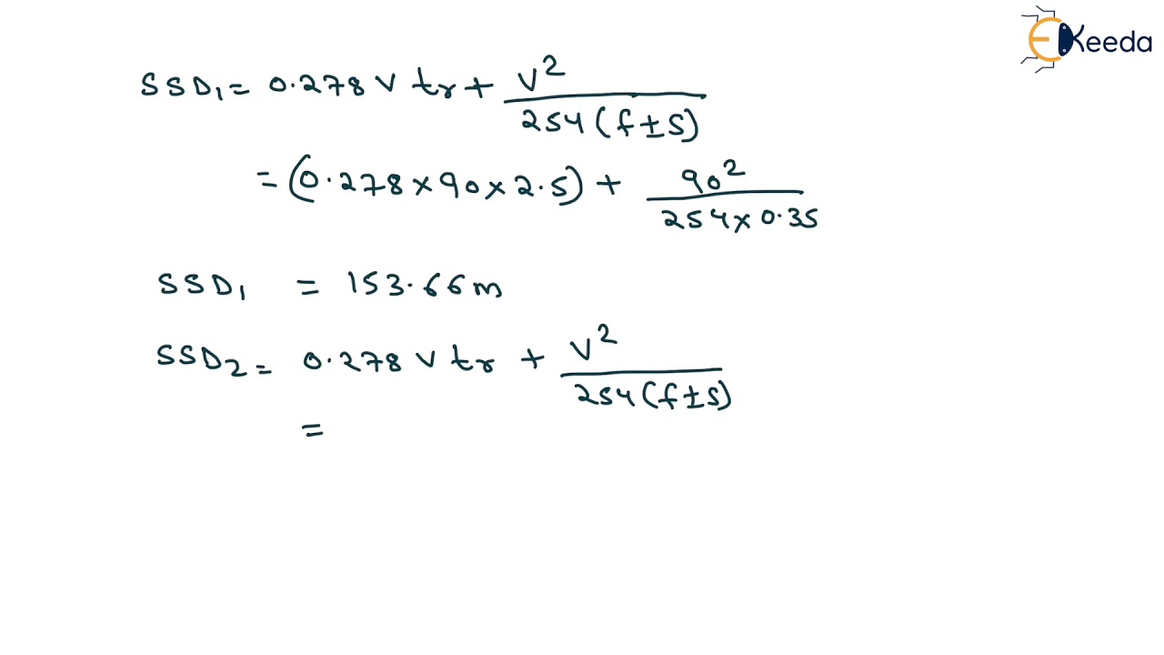 1st Numerical of Stopping Sight Distance - Highway Geometric Design - Transportation Engineering 1