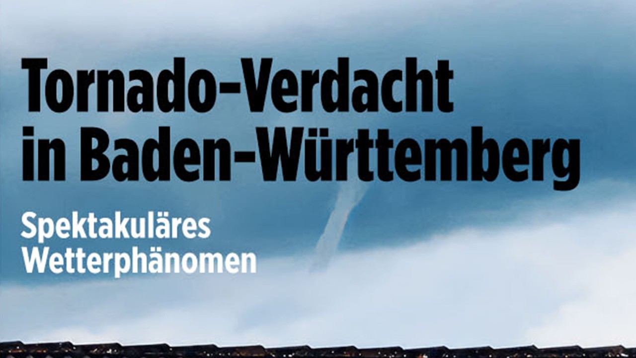 TORNADO-VERDACHT ÜBER KARLSRUHE: Gewaltiger Wolkentrichter schockt Baden-Württemberg