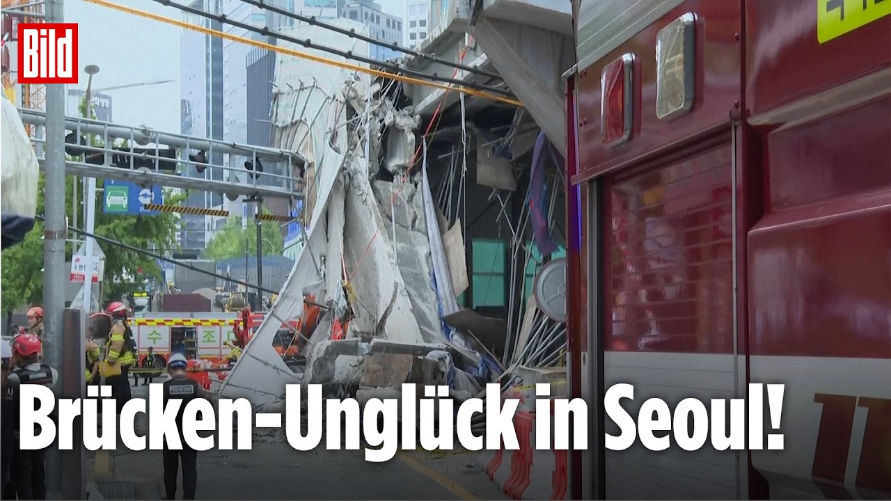 BRÜCKEN-DRAMA IN SEOUL: Alte Überführung stürzt ein! Mindestens drei Tote!