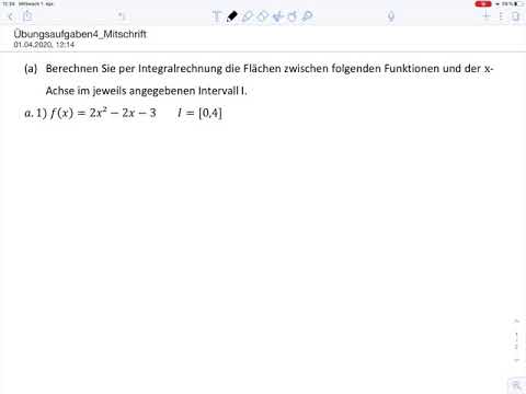 Übungsblatt4 Aufgabe a1 und a2 - Integral Flächeninhalt