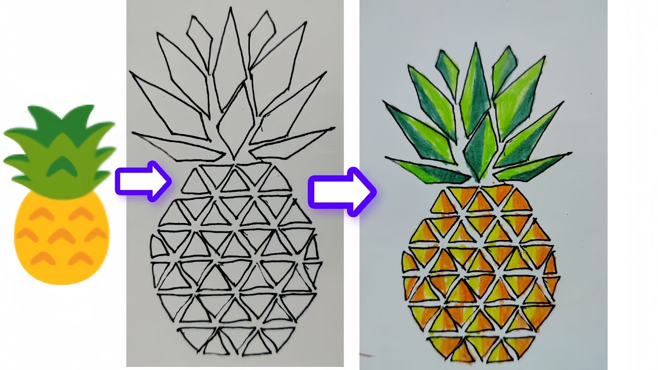 Mastering Vector Pineapple Art: Step-by-Step Drawing Tutorial#VectorArt, #PineappleDrawing,