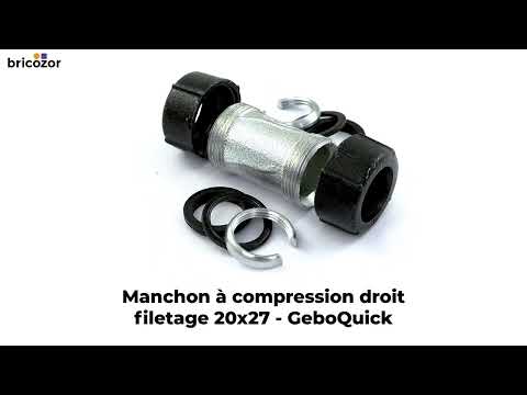 Manchon à compression droit pour tube acier/acier noir et PE - GeboQuick GEBO