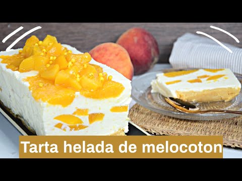 Tarta helada de melocoton y queso