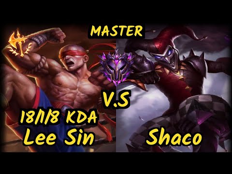INTZ Tay (LEE SIN) vs SHACO - 18/1/8 KDA JUNGLE GAMEPLAY - BR Ranked MASTER
