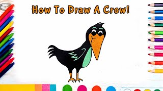 How To Draw A Crow! (Art For Kids!) - Easy Step By Step Beginner Art/Drawing Lesson!