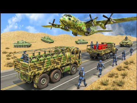 Army Cargo Truck Simulator 3D - US Airplane Vehicle Transporter Truck Driving - Android GamePlay