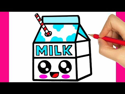 COMMENT DESSINER UNE BOÎTE DE LAIT KAWAII dessins kawaii faciles Apprenez à dessiner des aliments