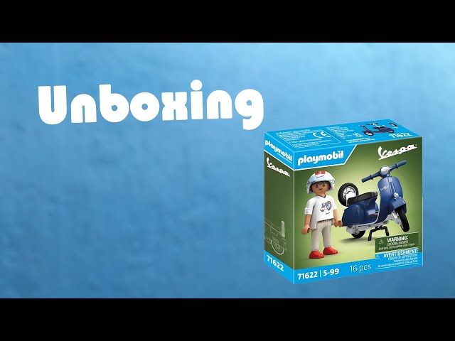 Vídeo relacionado con PLAYMOBIL Cars 71622 1969 Vespa 150 Sprint Veloce, Azul, Modelo Fiel para coleccionistas y Aficionados, Incluye Accesorios versátiles y Rueda de Repuesto Desmontable