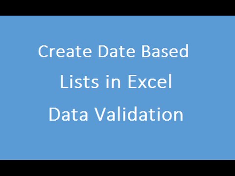 Date Based Lists in Excel