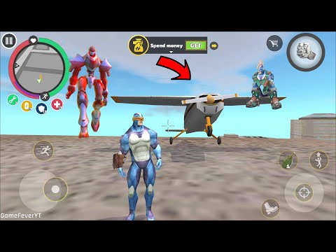 Rope Hero Vice Town (Naxeex Airplane Stunt on tall buildings) rope hero drive airplane - Gameplay HD
