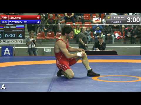 BRONZE FS - 65 kg: Evgenii ZHYERBAEV (RUS) df. Narek SIRUNYAN (ARM), 10-2