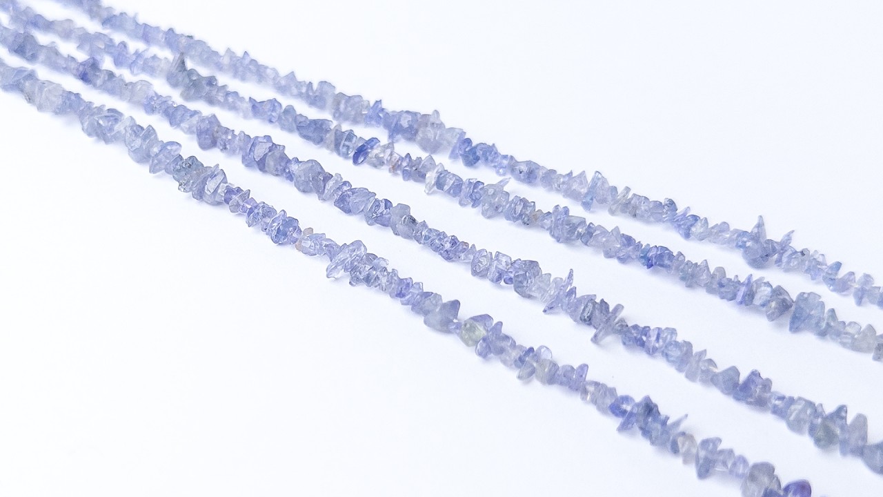 Tanzanite | Chips | 3-4mm Bead Size | 29cm Strand Length video