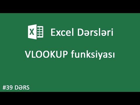 VLOOKUP funksiyası - Excel dərsləri #39