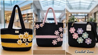 Crochet Ladies Tote bag design ideas. Crochet ladies bags design patterns. #crochet #diy #totebag 