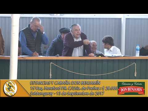 14-07-17 Venta de Vaq. Hereford PR C/Gtia - Estancias y Cabaña Don Benjamín - Saldungaray