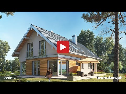 Projekt domu Zefir G2 - archeton.pl - z użytkowym poddaszem 204,5 m2