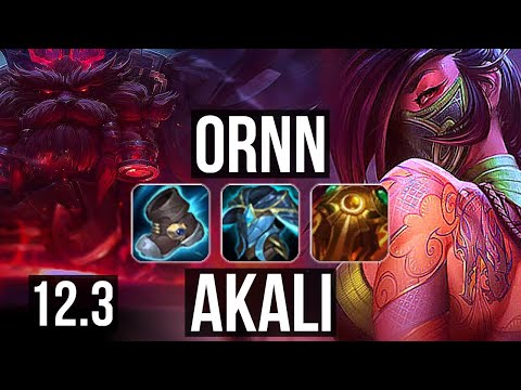 ORNN vs AKALI (TOP) | 6/1/5, Rank 9 Ornn, 300+ games | BR Grandmaster | 12.3