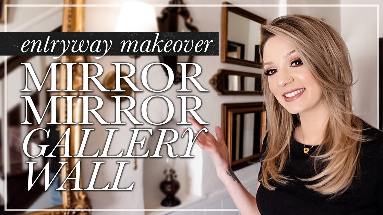 Creating an Elegant Entryway // Mirror Gallery Wall & Desk Refinish