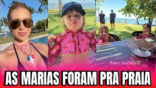 VIRGÍNIA MOSTRA PASSEIO COM AS MARIAS NA PRAIA 