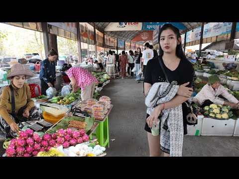 Awesome CAMBODIAN Street Food 2026 - Walking Tour Countryside Food Market, Kien Svay Krao Resort