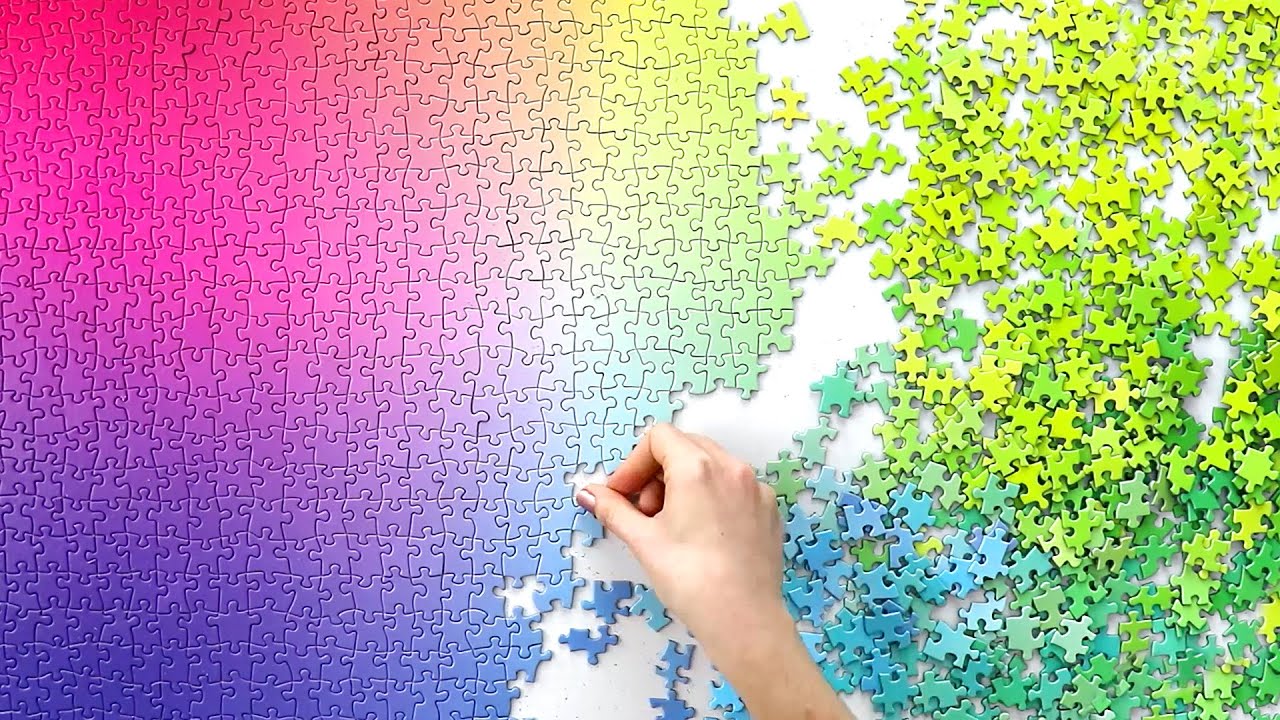 RAINBOW Jigsaw Puzzle Time Lapse Compilation - Oddly Satisfying