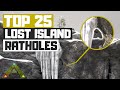 TOP 25 Lost Island Hidden Rathole Base Locations! ARK: Survival Evolved